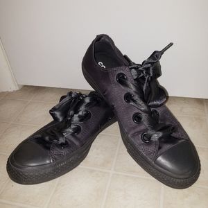 Gray satin Converse sneakers